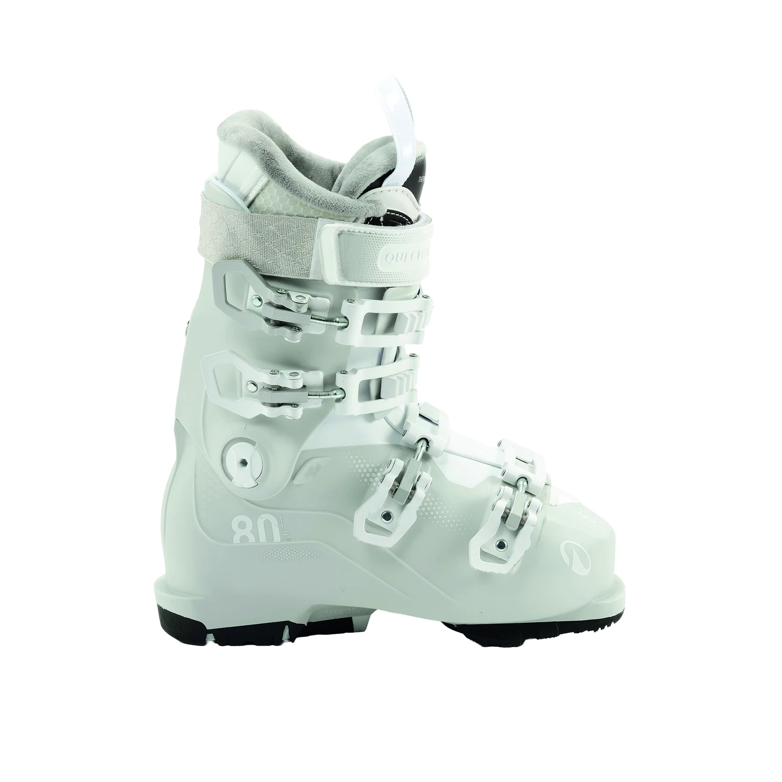 DECATHLON SKB 500 PST 80 Damen – hellgrüner Skitourenschuh mit vier Schnallen, breitem Schaftriemen und schwarzer Sohle