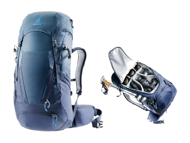 Deuter Futura Pro Jaypack 36 Rucksack in Blau mit gelben Akzenten – Produktbild