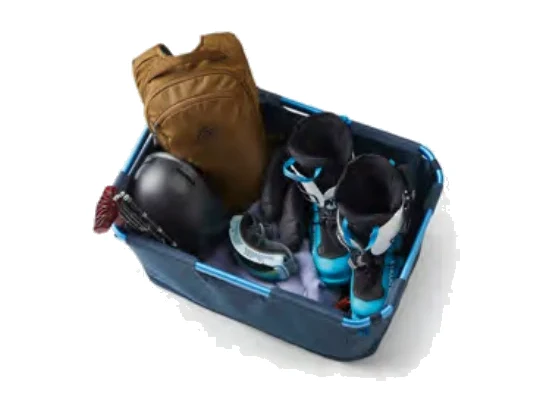 Gregory Alpaca Gear Basket 70 faltbarer Transportkorb in Blau – Produktbild