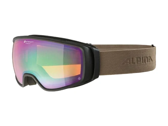 Alpina Double Jack Planet Skibrille mit schwarzem Band und hellem Glas – Produktbild