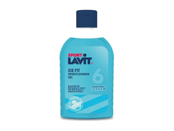 Sport Lavit Ice Fit Duschgel mit kühler Wirkung in einer blauen Flasche – Produktbild