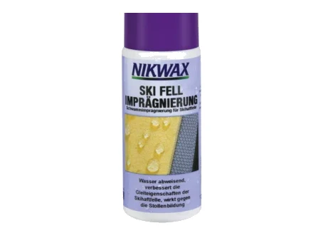 Nikwax Skifell-Imprägnierung in kleiner Flasche, schützt Felle vor Durchnässen und verbessert das Gleiten – Produktbild