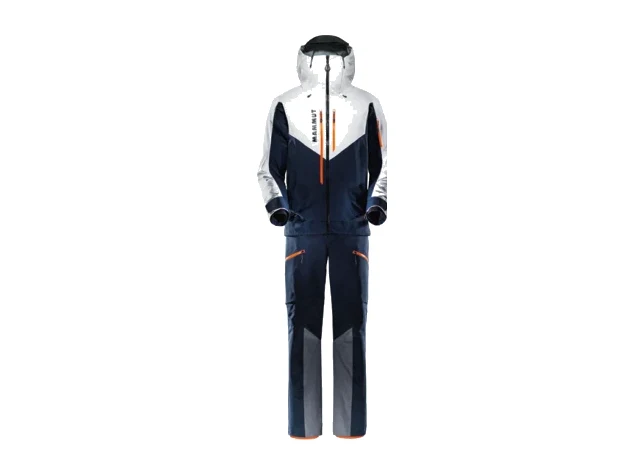 Mammut La Liste Pro HS Jacke und Bib Hose in technischem Design – Hochwertige Skitourenbekleidung für Freerider.